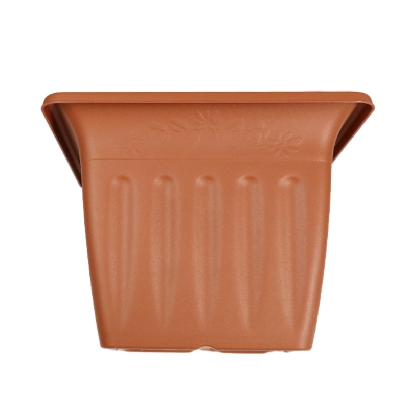 Simple Relief Sculpture Flower Pot, Square Flower Pot, Vegetable And Tree Pot, Anti-Red Pottery Balcony Vegetable Planting Pot